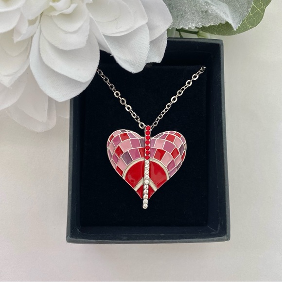 Jewelry - NEW Zodiac Fire Element Red Swarovski Crystals Charm Necklace horoscope
